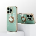 thumbnail image 2 of for iPhone 16 Pro Max Case with Ring Holder, iPhone 16 Pro Max Cover, Kickstand Magnetic Plating Frame TPU Shockproof Anti-Scratch Slim Girls Women Men Case Cover for iPhone 16 Pro Max, Mint, 2 of 6