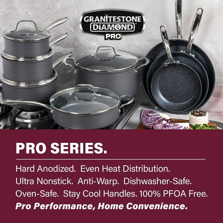 GraniteStone 5 Piece Stackmaster Pro Series Stackable Cookware Set - Hard  Anodized