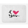 thumbnail image 1 of Love Bath Mat, Hand Drawn Design Happy Valentines Day Calligraphy Art Handwriting Romantic, Non-Slip Plush Mat Bathroom Kitchen Laundry Room Decor, 29.5 X 17.5 Inches, Black Hot Pink White, Ambesonne, 1 of 2