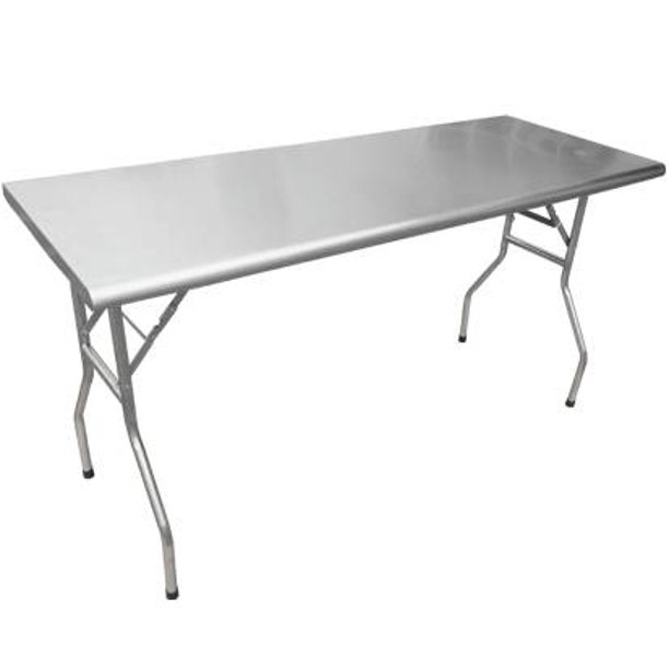 Folding Table Stainless Steel 30" X 72" X 30 5/8" Without Undershelf