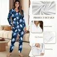 thumbnail image 6 of DISNIMO Women 2 Piece Pajama Set Ghost Printed Halloween Loungewear Long Sleeve Sleepwear and Matching Long Pants Sets V Neck Casual Sleepwear Nightwear, 6 of 6