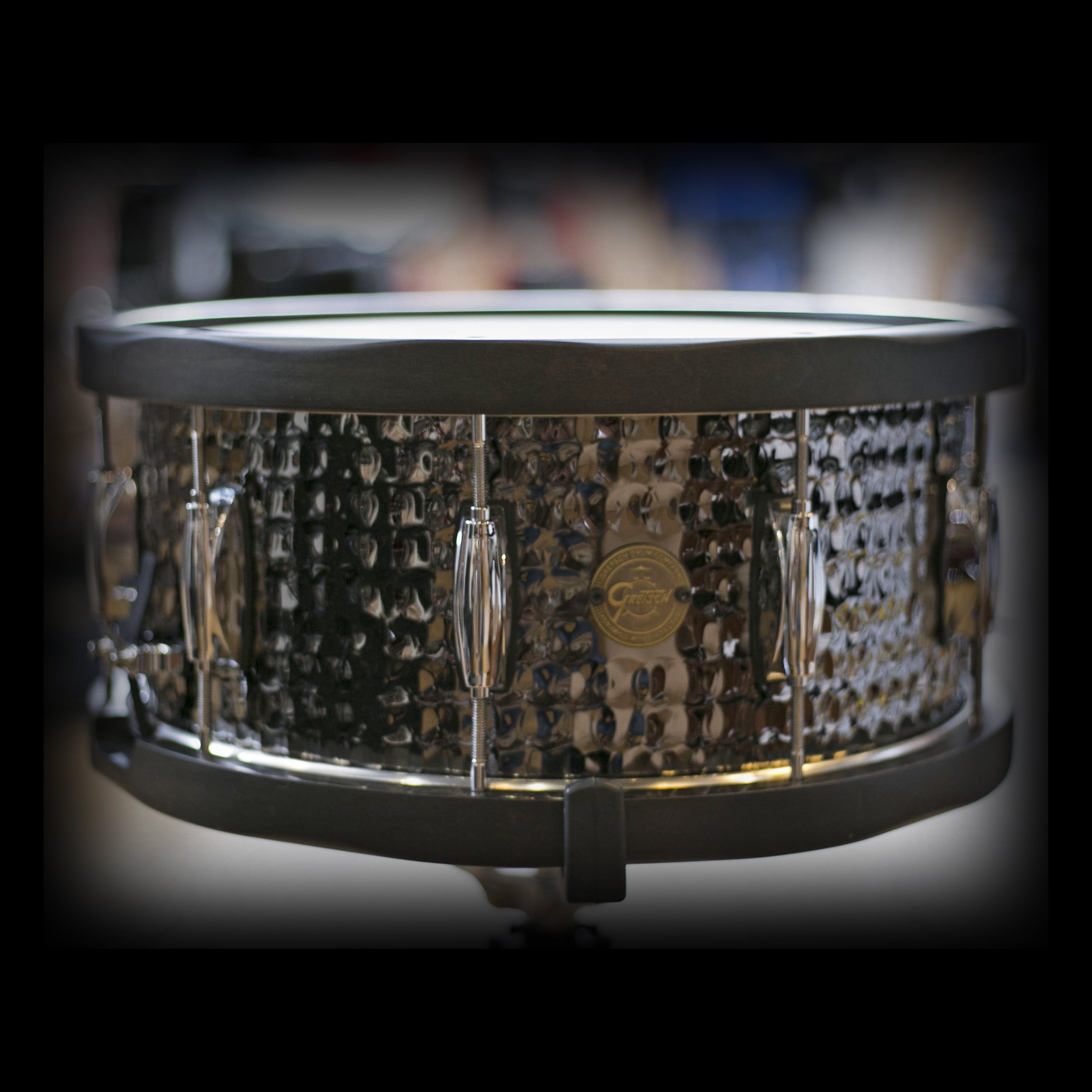 Gretsch S16514WHBSH 6.5”x14” Hammered Black Steel Snare Drum