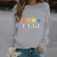 thumbnail image 1 of DPTALR T-Shirt à Manches Longues pour Femmes, Col Rond, Imprimé, Blouse Ample, Chandails en Molleton Sans Capuche, 1 of 4