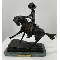 “COWBOY” American Bronze Handmade Sculpture by Frederic Remington medium size 12.5"H x 14"L x 6.5"W