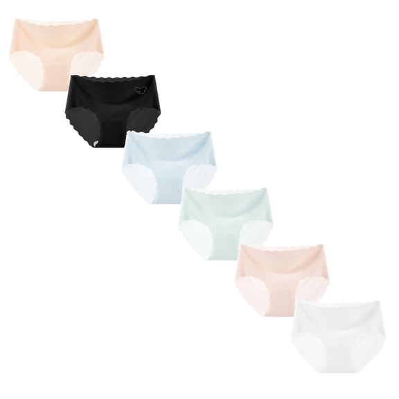shoper Girls Seamless Underwear Size 3-13 Soft Stretch Ice Slik Mid-Rise Briefs Full-Coverage Big Girls Panties Pack of 6