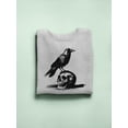 thumbnail image 3 of Raven Skull Gothic Halloween Graphic - Men's Sweatshirt, 3 of 4