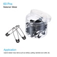 thumbnail image 3 of Unique Bargains 2 Inch Metal Sewing Pins Safety Pins with Box for Office Home Black 60 Pack, 3 of 4