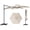 Beige, variant on Costway 10 FT Patio Cantilever Umbrella with 360° Rotation, Air Vent, Cross Base Included Gray