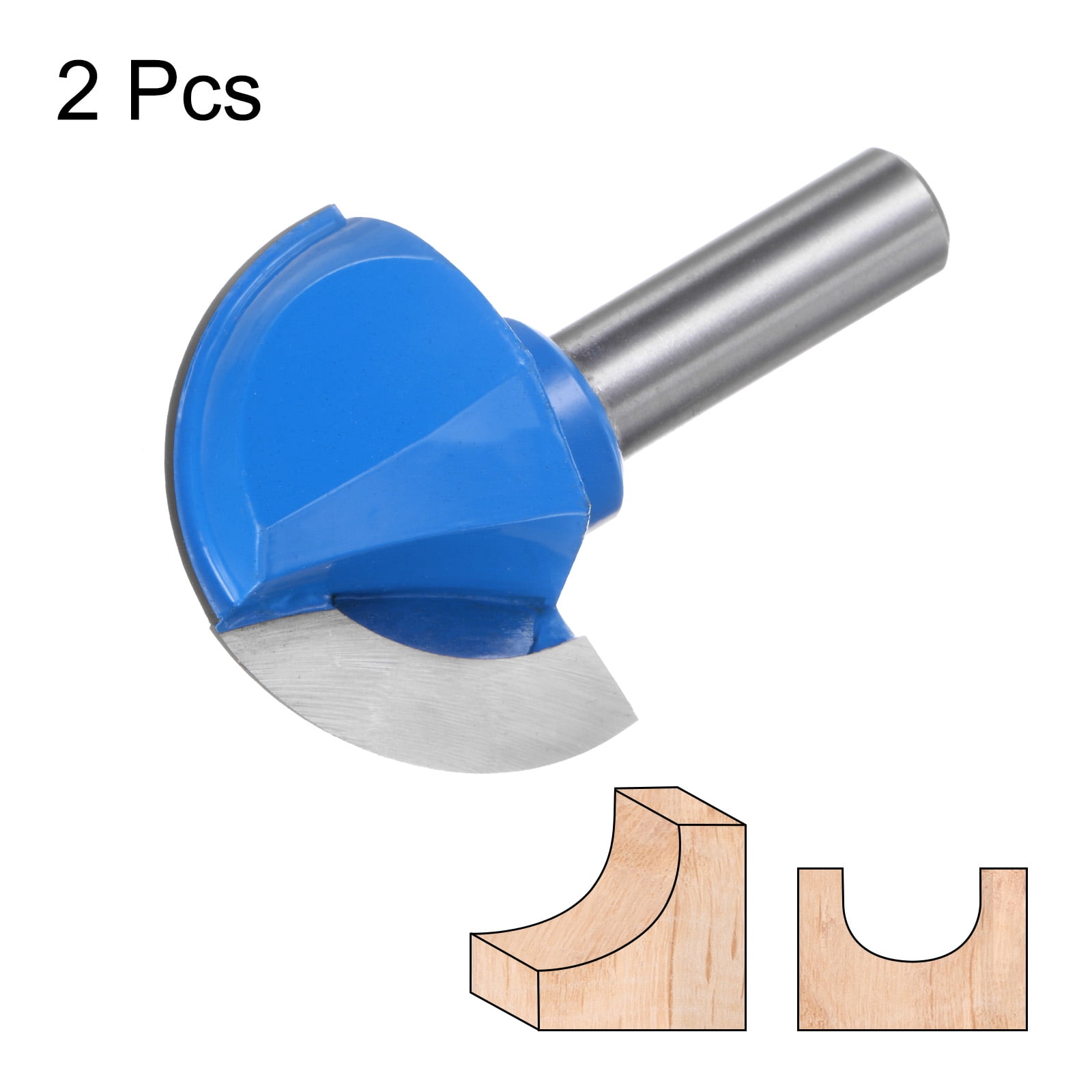 Uxcell 2packs Router Bit Core Box 1/2 Shank 2 Inch Cutting Dia. 2 Flutes Carbide Cutter