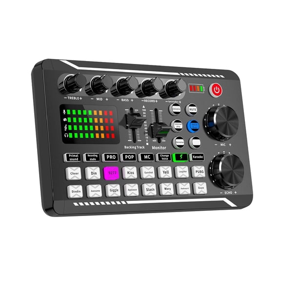 Multifunctional Tuning Sound Card Microphone Mixer Kit Audio Recording Mixer Audio Mixing Console Amplifier for Phone PC ,Easy to Operate