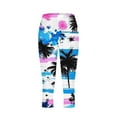 thumbnail image 4 of SELONE Plus Size Capri Leggings High Waist Gym Leggings Summer Pants Curvy Slim Casual Vacation Pants Pull on Hawaiian Soft Yoga Lightweight Comfy Multicolor M Cute Breathable Beach Pants, 4 of 5