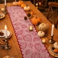 thumbnail image 4 of DefiDgd Thanksgiving Maple Leaf Lace Table Runner,Vintage Breathable Rustic Design Elegant Embroidered Floral Lace Cover for Farmhouse Wedding Dinner Holiday Birthday Party Home Tabletop Decor(N), 4 of 5
