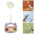 thumbnail image 2 of Reheyre Cat Teaser Toy Non-slip Bottom Smooth Edges Pet Kitten Cat Teaser Stick Toy Turntable Ball Pet Supplies, 2 of 8