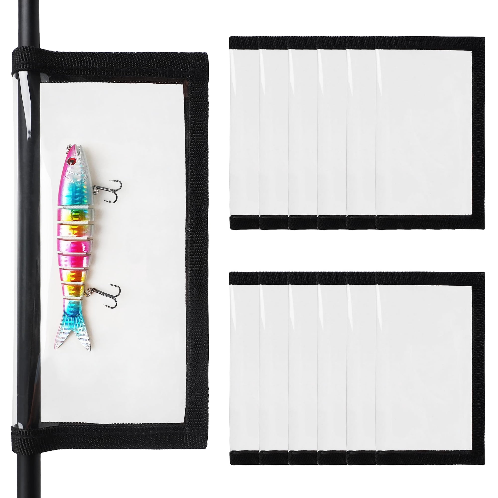 Fishing Lure Wraps 5/12 Packs Clear Fishing Hook Covers to Keep Fishing Safe Easily See PVC Lure Covers Fishing Hook Protector for Fishing Rod Saltwater Freshwater