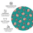 thumbnail image 3 of Honeii Starfish and Shell print Leather Coaster Set of 4, ideal for safeguarding your furniture from drinks spills and effortless cleanup-Round Shape, 3 of 6