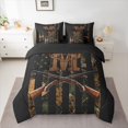 thumbnail image 2 of Feelyou Brown Initial M Letter 7pcs Bedding Set, Rustic Branches Plant Men Sheet Set, 2 of 7