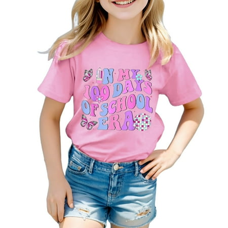 

Shirts for Teen Kids Girls Child Short Sleeve Prints T Shirt Trendy Fans Gift Tops Size 10-11 Y
