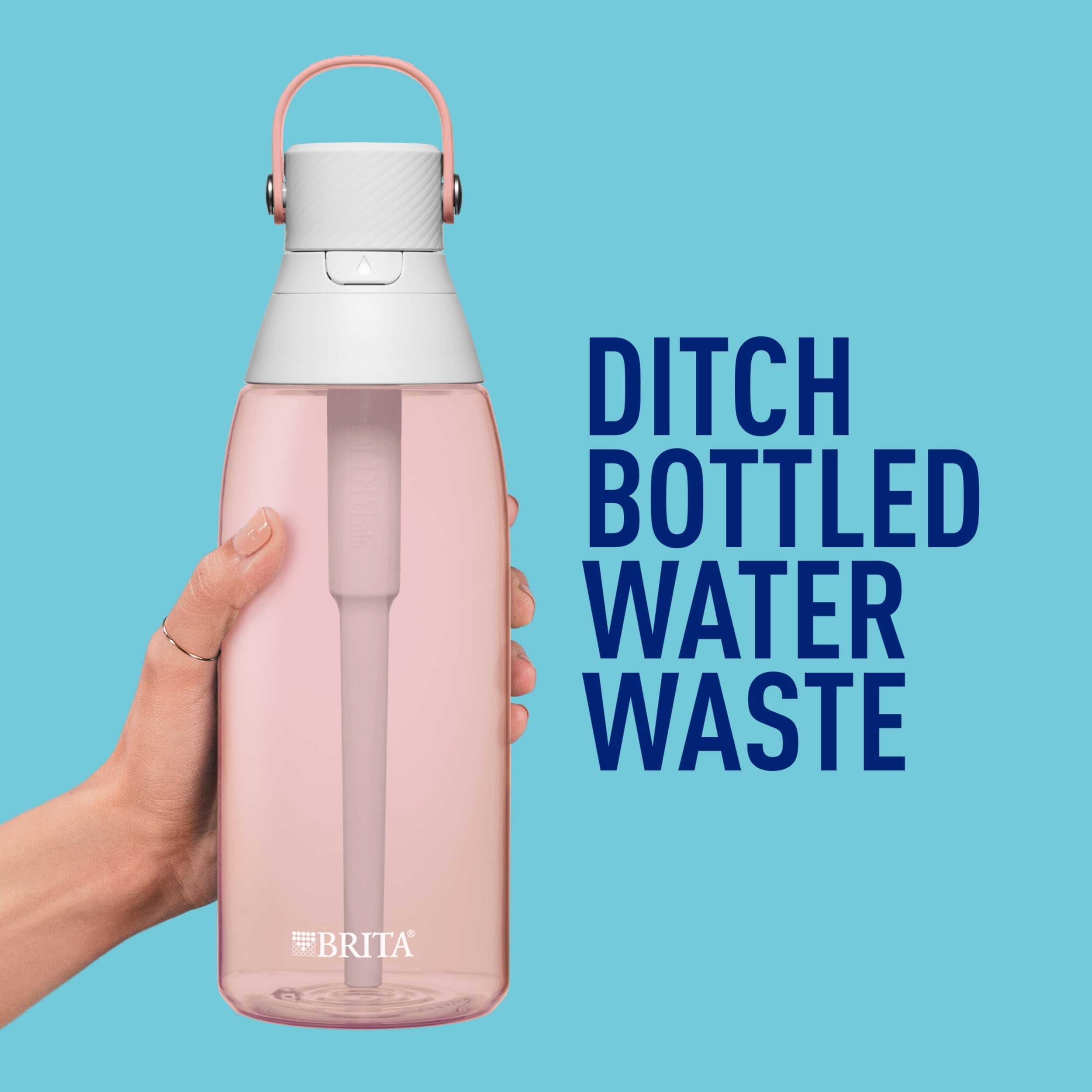 Premium Filtering Water Bottle - Hard Sided Plastic, 36oz