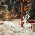 thumbnail image 4 of Lilixerw 2 PCS Christmas Deer Figurine,Modern Plastic Reindeer Set Decor for TV Cabinet,Tabletop,Xmas Home Decoration,Festival Party Supplies,4.33Inch White, 4 of 9