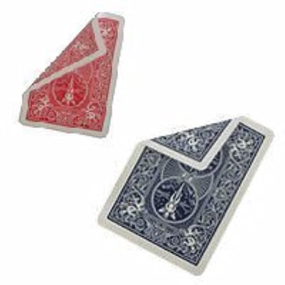 Baraja de cartas para bicicleta con doble respaldo mixto (25 rojo/rojo y 25 azul/azul)