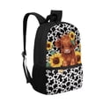 thumbnail image 2 of Binienty Highland Cow Sunflower Print School Backpack for Kids 6-14 Elementary Students 17 Inch Adjustable Straps Multiple Front Pockets Large Capacity Casual Travel Daypack, 2 of 6