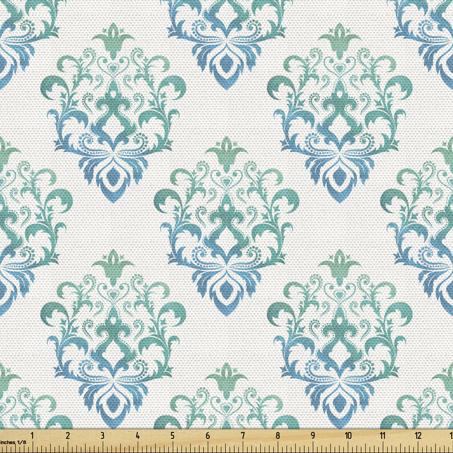 Oriental Upholstery Fabric by the Yard, Vintage Style Royal Damask