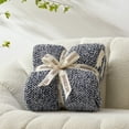 thumbnail image 2 of Snuggle Sac Ultra Soft Bedding Blankets Queen Size , Ultra Soft Microfiber Knitted Blanket Cozy Warm Blankets, Heather Navy,90x90 inches, 2 of 6