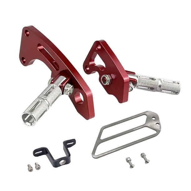 2 reposapiés traseros para motocicleta, accesorio para ciclismo Rojo