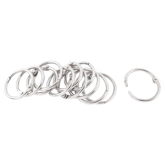 12pcs 20mm Inner Dia Book Office Metal Loose Leaf Binder Hinge Snap Ring Keyring