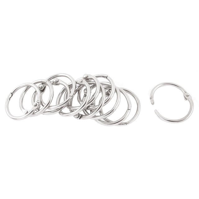 12pcs 20mm Inner Dia Book Office Metal Loose Leaf Binder Hinge Snap Ring Keyring