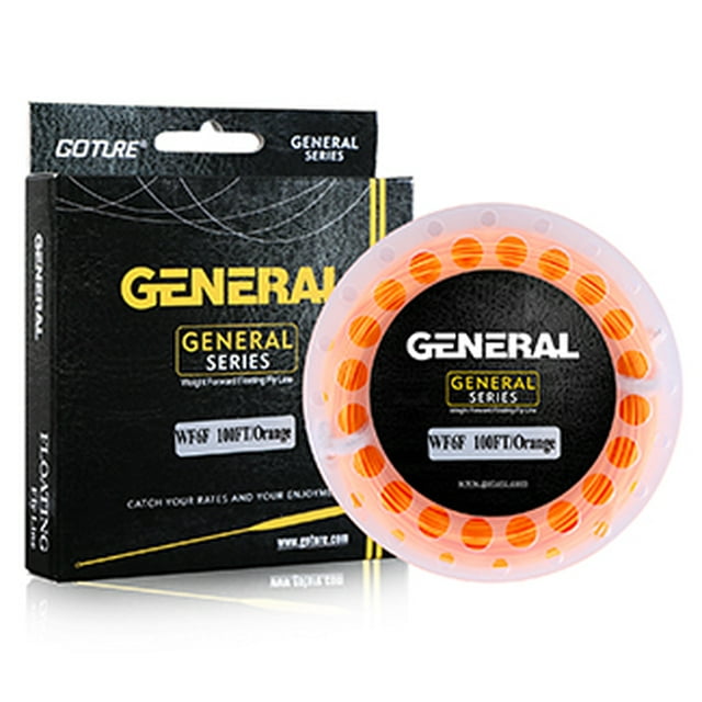 GENERAL Fly Line 30M/100FT WF 3/4/5/6/7/8F Weight Forward Floating Fly Fishing Line with Welded Loops 7 Colors Optional orange Mainline