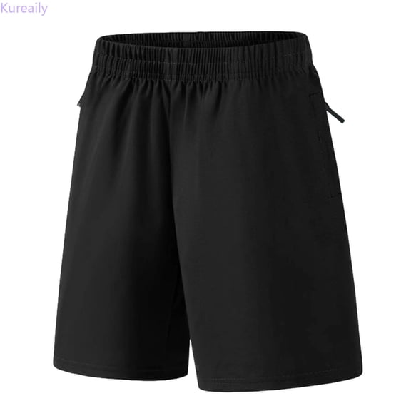 Kureaily Boys Shorts Athletic Training Basketball Shorts Running Shorts Gym Workout Shorts Activewear For Kids/ 4-5 Years/ Little Kid (Black)