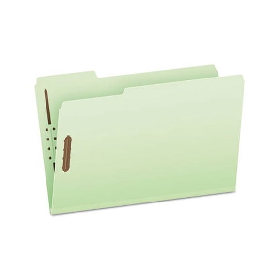 Heavy-Duty Pressboard Folders w/ Embossed Fasteners Legal Size, Green, 25/Box