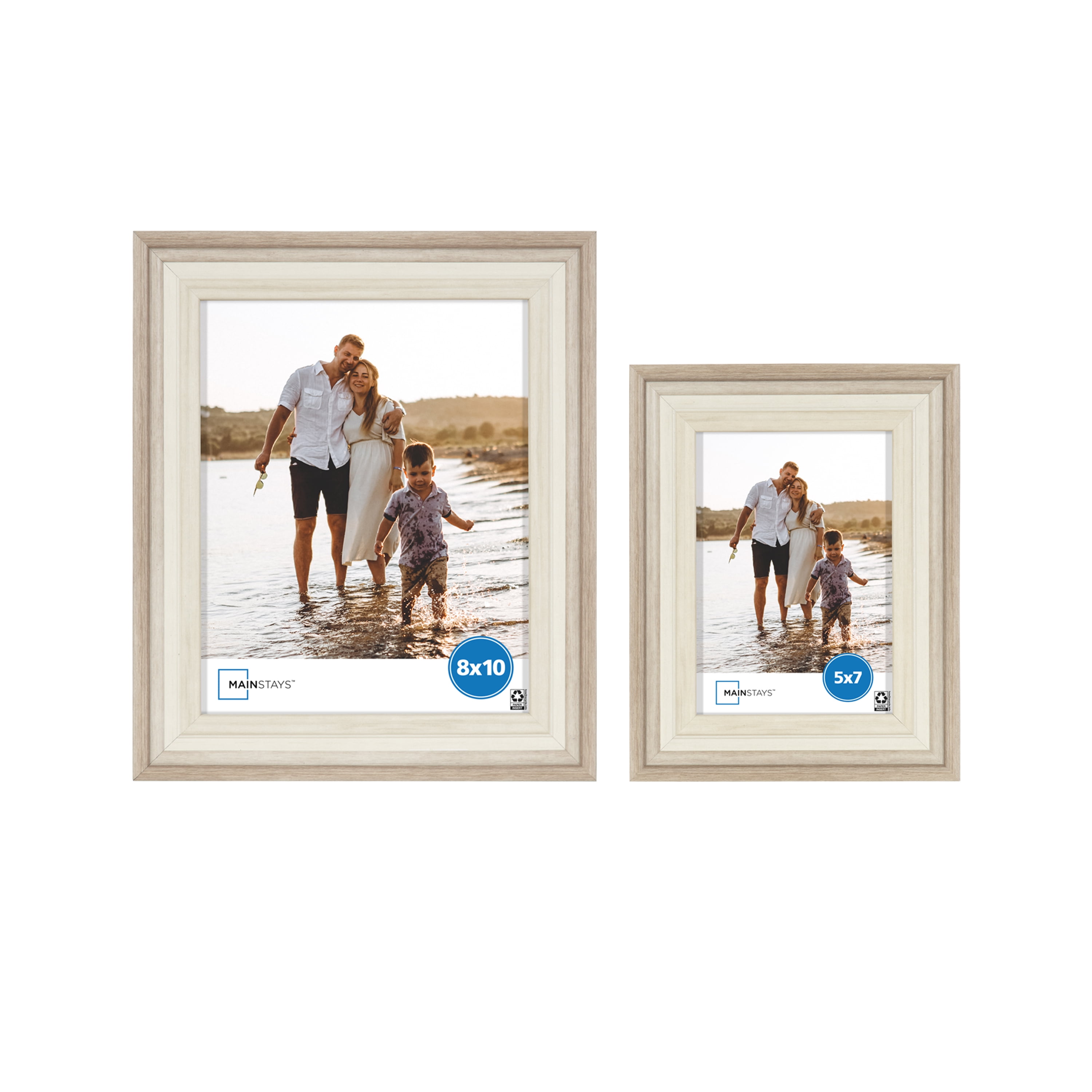(2 pack) Mainstays – 8x10 Picture Frame – Two Tone Beige Tabletop Photo Frame