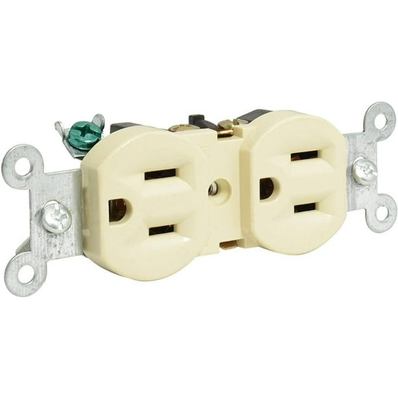 Contacto Dúplex SURTEK Tapa Marfil Base Negra 15A 127V 136400