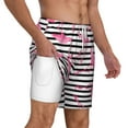 thumbnail image 3 of Goofa Flamingos Printed Men's Swim Trunks Board Shorts Quick Dry Mens Swimming Trunks with Compression Liner,Breathable Fit Hawaii Beach Shorts-Small, 3 of 9