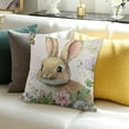 thumbnail image 3 of YILUYINQING Purple Easter Pillow Covers  Bunny Pillow Covers Cute Rabbit with Spring Flowers Pillow Case Colorful Eggs Flowers Cushion Case for Home Decor Couch Sofa 20x20in, 3 of 5