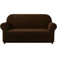 thumbnail image 1 of 2024 Solid Print Polyester Loveseat Slipcover  Chocolate, 1 of 6