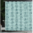 thumbnail image 4 of Ambesonne Nautical Shower Curtain, Ship Wheel Anchor, 69"Wx84"L, Teal Beige, 4 of 5