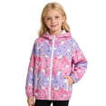 thumbnail image 4 of Kiijoy Girls Lightweight Windbreaker Cute Cartoon Zip Up Hooded Rain Jacket, 5-6 Years, 4 of 5