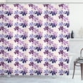 thumbnail image 1 of Ambesonne Floral Shower Curtain, Blooming Spring Petals, 69"Wx84"L, Purple Lilac Peach, 1 of 3