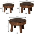 thumbnail image 2 of Rawiri SUREH Holz-Pflanzenst?nder, klein, rund, Blumentopfhalter, für drinnen und drau?en, Holzhocker, Pflanzenst?nder, rustikale Dekoration Rawiri, 2 of 7