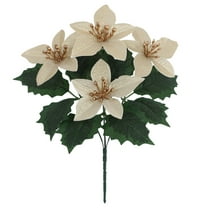 Artificial Christmas Fake Flowers Poinsettia Artificial Red Flower 11" Christmas Tree Ornaments, Realistic Flower Arrangements for Spring Easter Home Kitchen Wedding Bouquet Mother's Gift Day