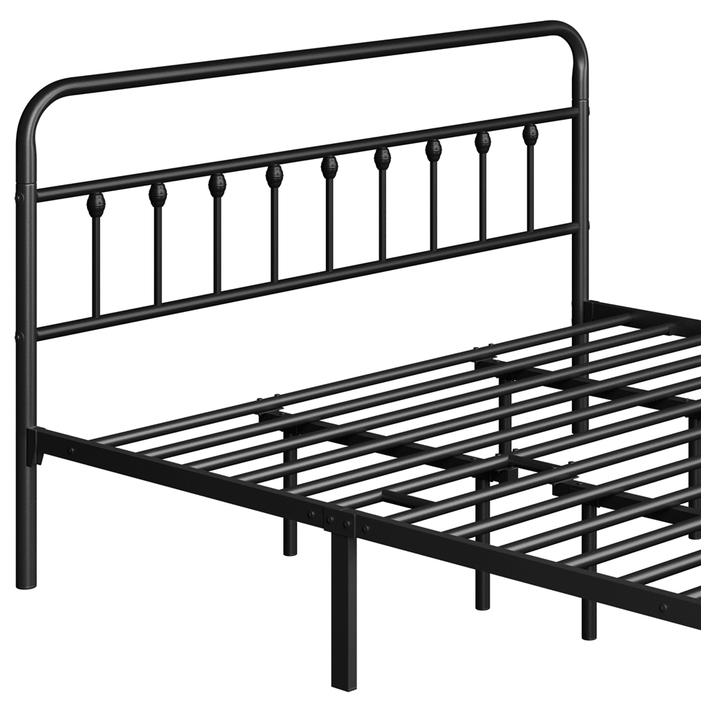 Topeakmart Queen Heavy Duty Metal Bed Frame with Headboard & Underbed Storage, Black