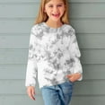 thumbnail image 3 of Girls Long Sleeve T Shirts Size 5t Tie-Dying Casual Cotton Tunic Tops Kids Fall Pullover Graphic Tee 3-7Y, Gray, 9 Years, 3 of 5