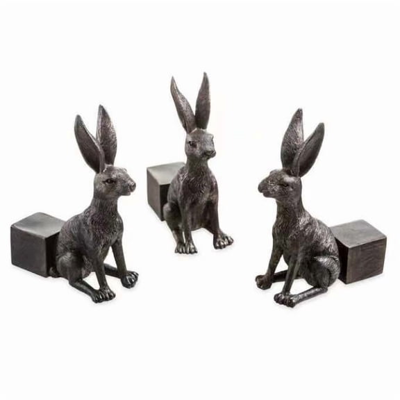 Resin Bunny Figurines Set of 3, Decorative Ornaments for Table Centerpiece Living Room Decor