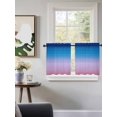 thumbnail image 3 of Blue Purple Striped Tier Curtains 24 Inch Length,Sheer Curtains for Bedroom Living Room Window Vintage Stripes Farmhouse Line Rod Pocket Drapes Kitchen Curtains Small Half Window 27.5"x24" 2 Panels, 3 of 7
