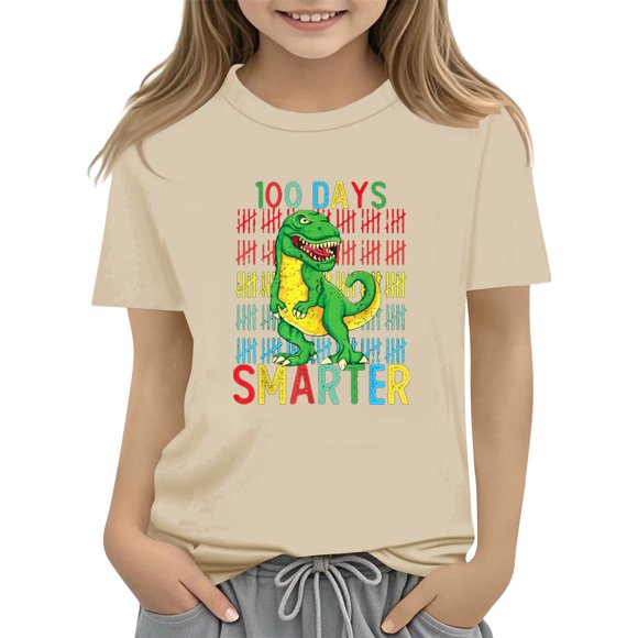 LNMQLPDBS Cute Summer Tops 100th Day of School Shirt Short Sleeve Crewneck Colorful Numbers Printed Tshirts Unisex Baby Clothes
