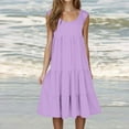 thumbnail image 2 of Summer Akafmk Women Maternity Dress,Plus Size Womens Casual Dresses,Womens Fashion Holiday Summer Solid Color Sleeveless Party Beach Dress Loose Fitting Flowy Sundress Beach Dress, 2 of 5