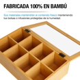 thumbnail image 4 of CASA LITUS Caja Organizadora para T&eacute; Fabricada 100% con Madera de Bamb&uacute;, 8 Compartimentos, Dise&ntilde;o Minimalista, Compacto y Multifuncional, Caja de Almacenamiento para T, 4 of 7